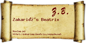 Zakariás Beatrix névjegykártya